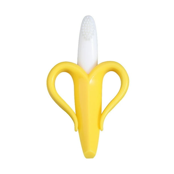 Baby-Friendly Banana-Shaped Bendable Toothbrush - Teach Good Oral Hygiene Habits!