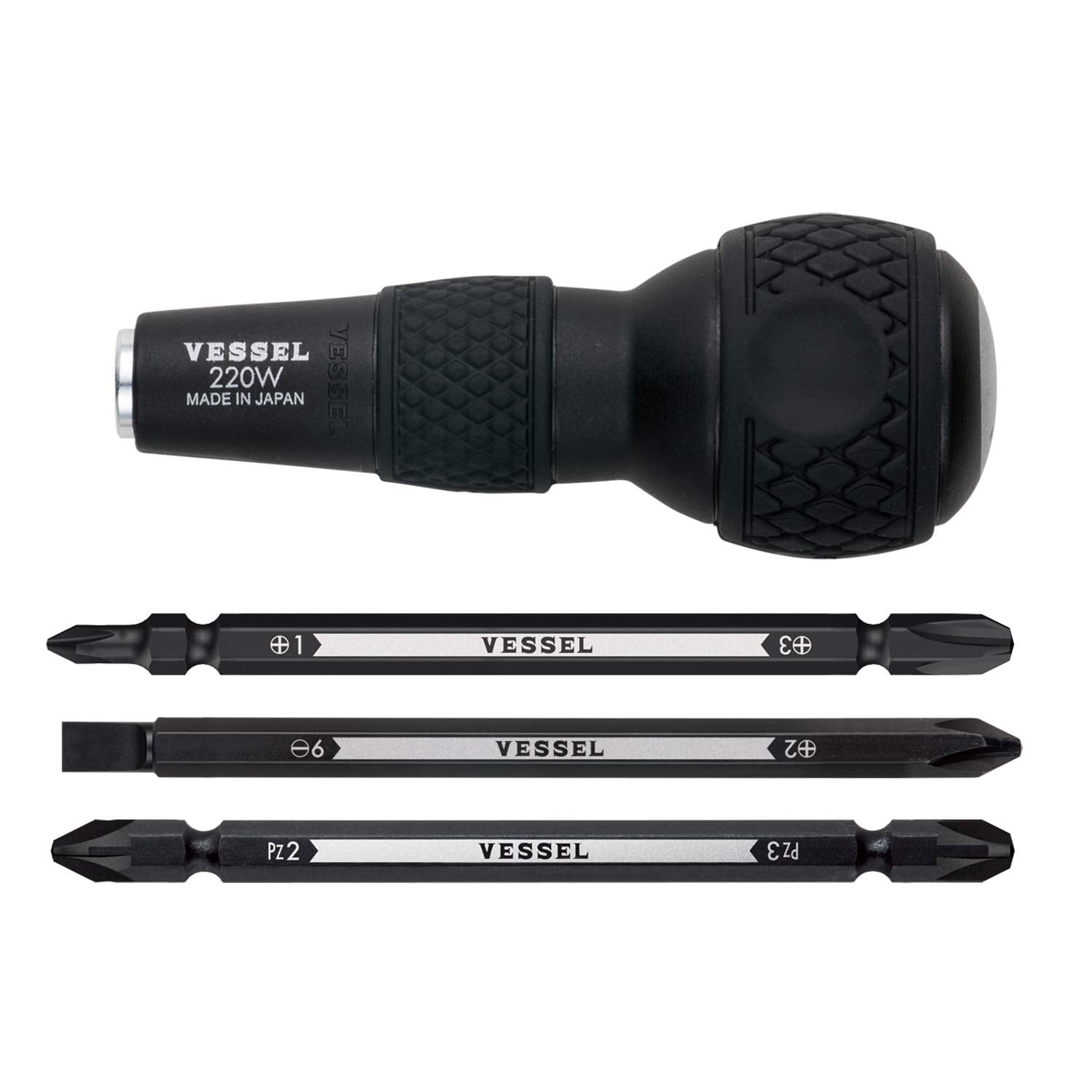 Destornillador Vessel Ball Grip 1/4 Hex. Broca Intercambiable