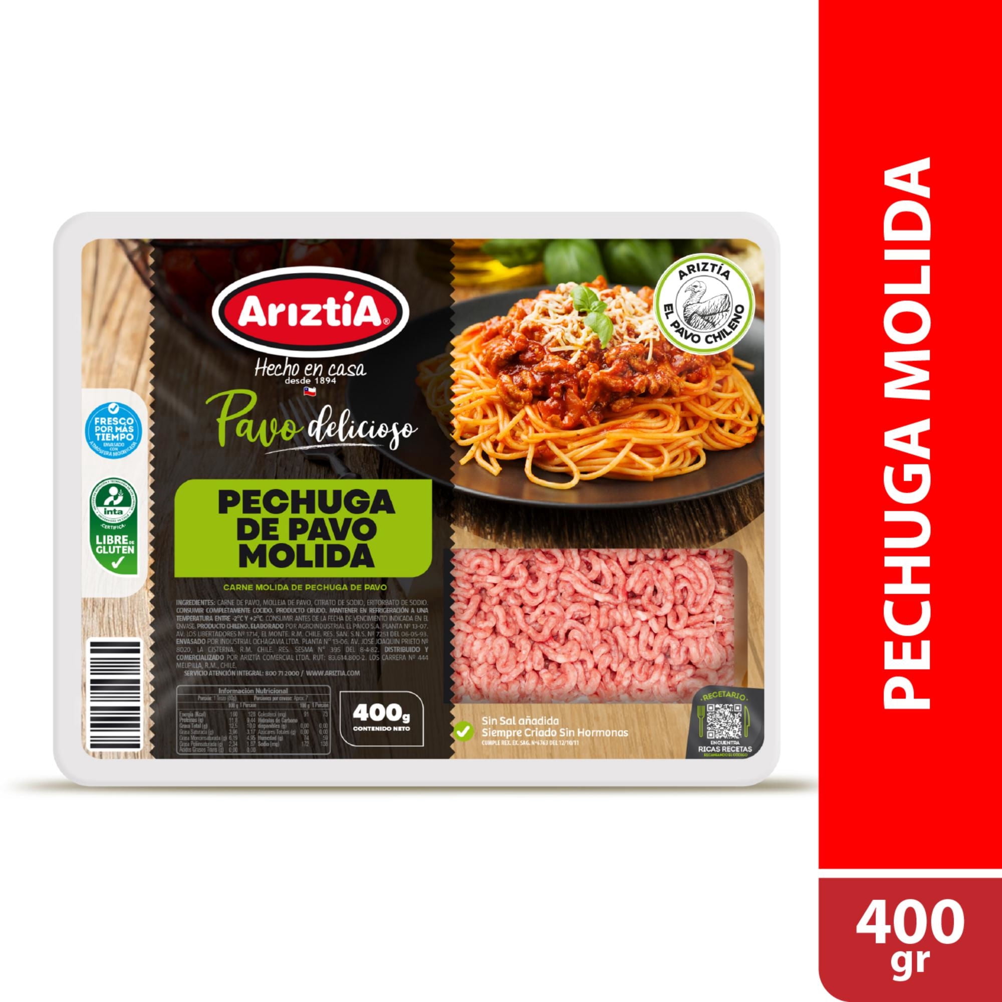Carne Molida De Pechuga De Pavo Envasada 400 g Ariztia