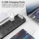 thumbnail image 4 of Regleta Con Protector Contra Sobretensiones 12 Enchufes Y 4 Puertos Usb Cable De 1 8 M, 4 of 7