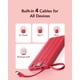 thumbnail image 2 of Power Bank VRURC de 10000 mAh con cables integrados de 5 salidas, color rojo, 2 of 8