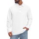 thumbnail image 5 of INSPIRE CHIC Camisa Polo de Lino para Hombre de Manga Larga Casual Ligera y Transpirable con Botones para Golf M Blanco, 5 of 6