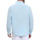 thumbnail image 3 of INSPIRE CHIC Regreso a Clases Camisa de Vestir de Lino Sólido de Manga Larga para Hombre con Botones 2XL Azul Claro, 3 of 6