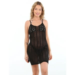 Samia - Salida De Playa Vestido Tiras Negro Tamaño Único