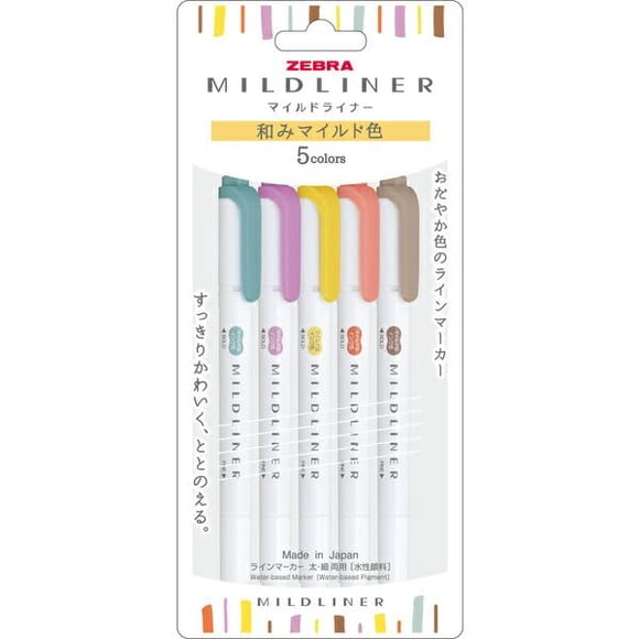 Bolígrafo Zebra Mild Liner de 5 colores a base de agua
