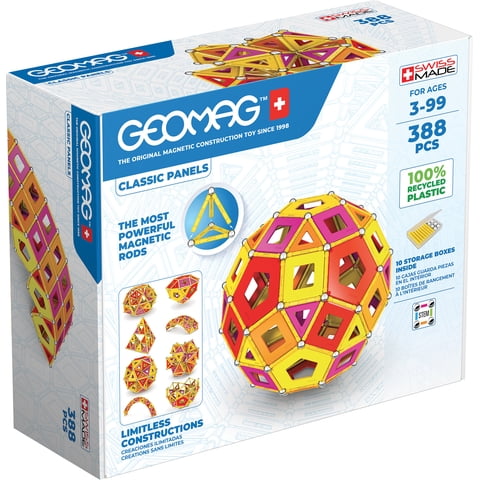 Geomag - Juego De Creacion Magnético Classic Warm Masterbox (388 Piezas) - Línea Ecológica