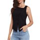 thumbnail image 4 of INSPIRE CHIC Top de Verano Ligero sin Mangas Asimétrico para Mujer con Botones Negro XL, 4 of 6