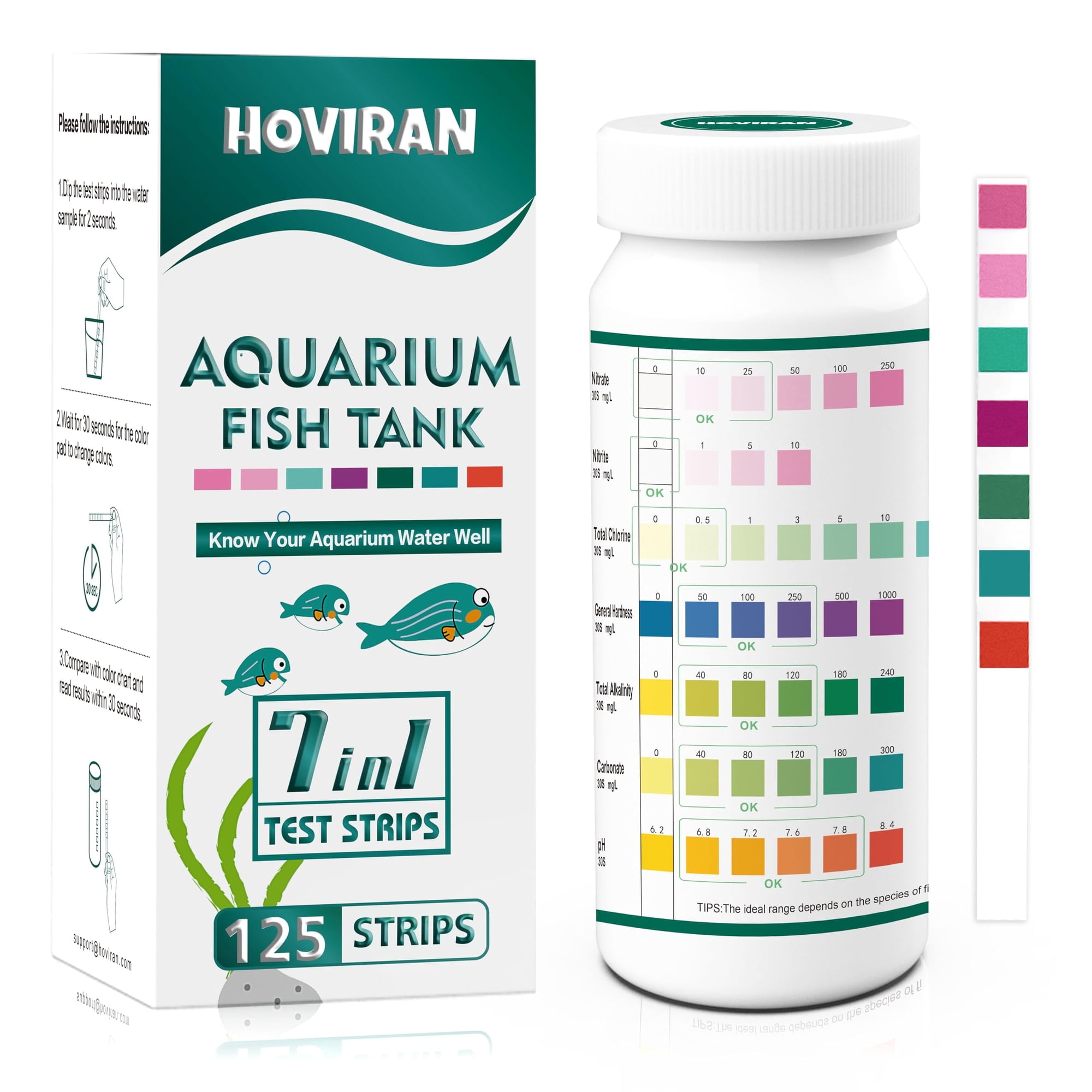 Tiras de prueba HOVIRAN 125 para acuario y estanque