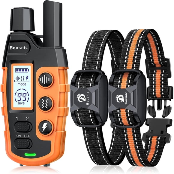 Collar de adiestramiento Bousnic para 2 perros 3300 ft IP67 doble canal