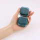 thumbnail image 4 of Caja de Anillo de Terciopelo REGALWOVEN para Boda, Ceremonia, Caja de Almacenamiento de Anillos de Joyería Doble, Soporte de Anillo, Verde Pavo Real, 4 of 7
