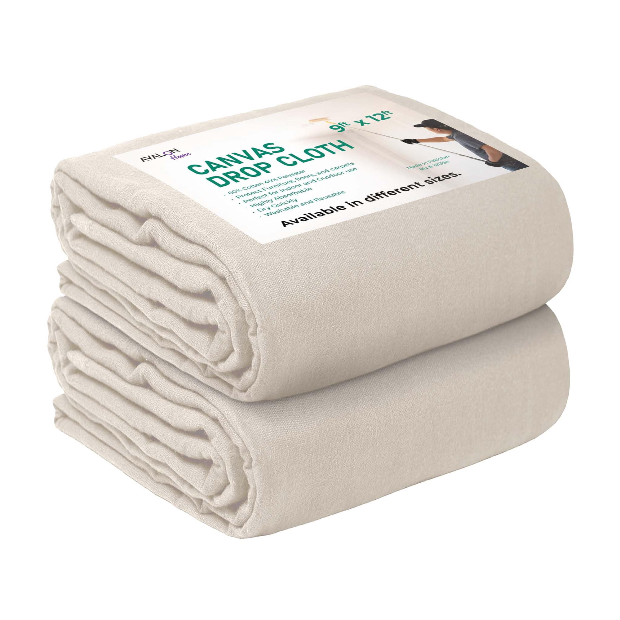 Lona Protectora De Lona Avalon Home 274x366 Cm, Paquete De 2, 8 Oz