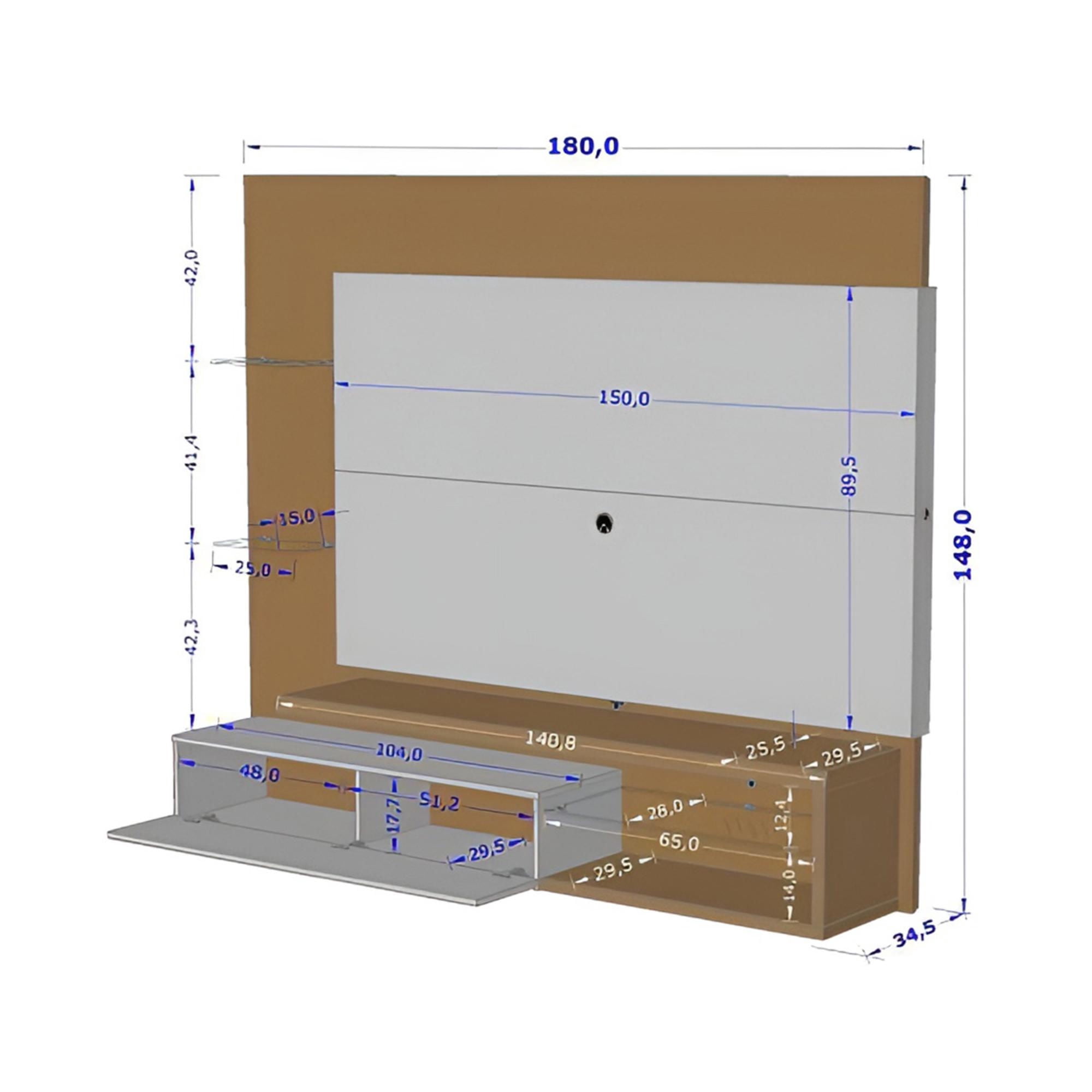 Rack Panel Tv 65 Copacabana Nogal Negro | Lider