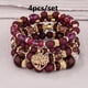 thumbnail image 1 of Heart Charm Beads Layered Bracelet Set Pompomia Bracelet Charm Vintage Jewelry Valentine's Day Gift, 1 of 5