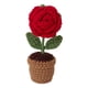 thumbnail image 1 of Mini Maceta Rústica Con Flores Tejidas A Mano, Estante Para Regalo De Cumplea?os Y Día De San Valentín, Rosa Roja, 1 of 5