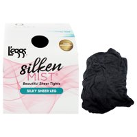Medias Transparentes Leggs Silken Mist Negro Azabache Talla Q