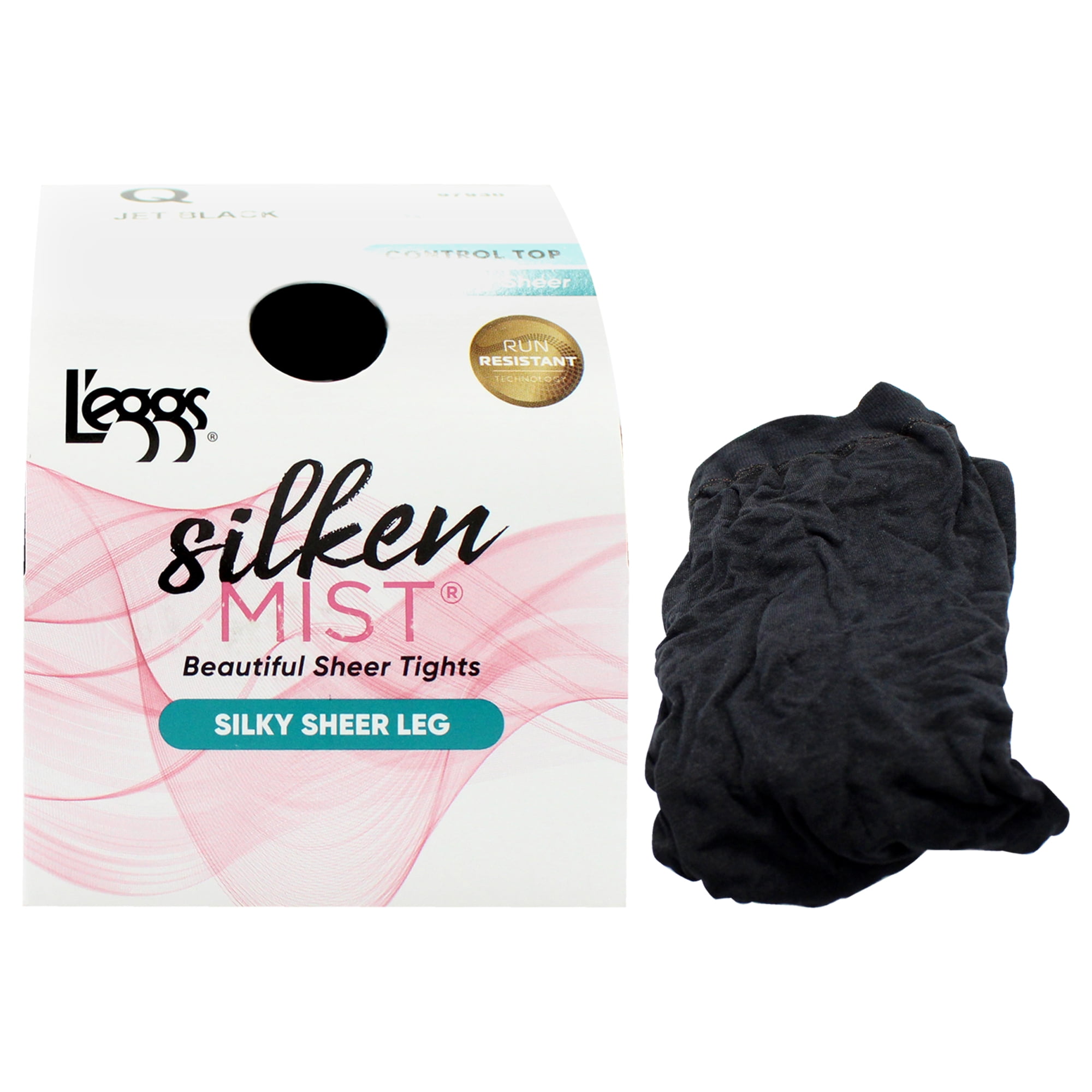 Medias Transparentes Leggs Silken Mist Negro Azabache Talla Q