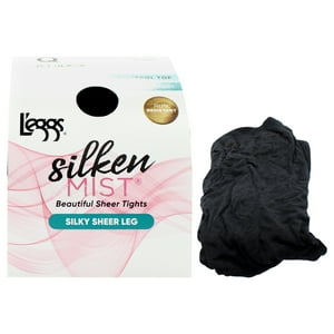 Medias Transparentes De Seda Silken Mist, Hermosas Y Sedosas, Lsm201 Negro Azabache De Leggs Para Mujer, 1 Par De Pantimedias (Q)