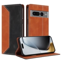 Funda Foxdock Para Google Pixel 7 Pro De Cuero Premium Bicolor Con Ranuras Rfid, Carcasa Tipo Billetera Antigolpes Y Soporte Plegable