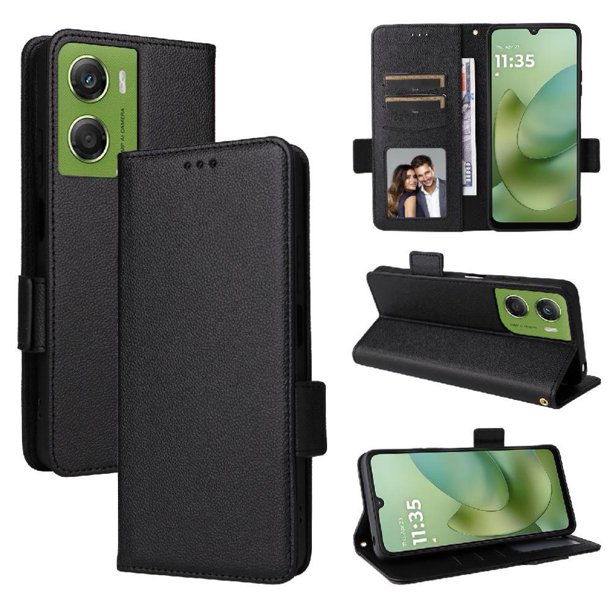 Funda Cartera para Motorola Moto G06 Power Tapa Flip con Ranuras y Soporte Negro