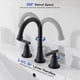 thumbnail image 3 of Grifera para baño Hurran Negra Mate 3 Agujeros 8in Acero Inoxidable, 3 of 3