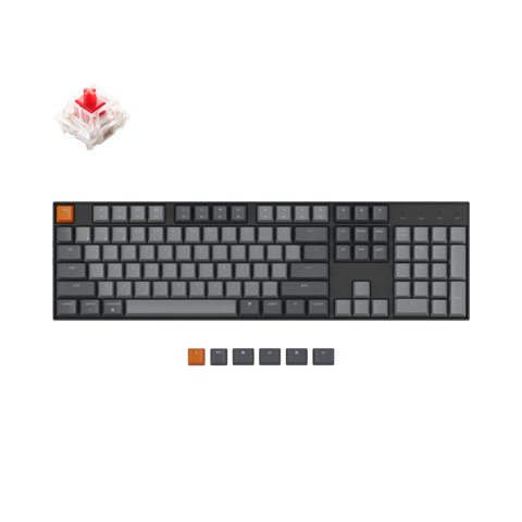Teclado Mecánico Keychron K10, Tamaño Completo, Inalámbrico, Usb, Rojo