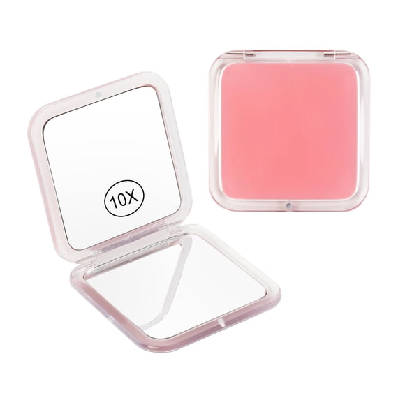 Compact Mirror SANTOO - Espejo de maquillaje con aumento de 10 aumentos, color rosa
