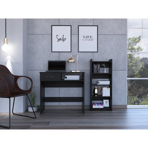 Tuhome - Set Escritorio Y Biblioteca 4 Niveles Office W-80 Wengue