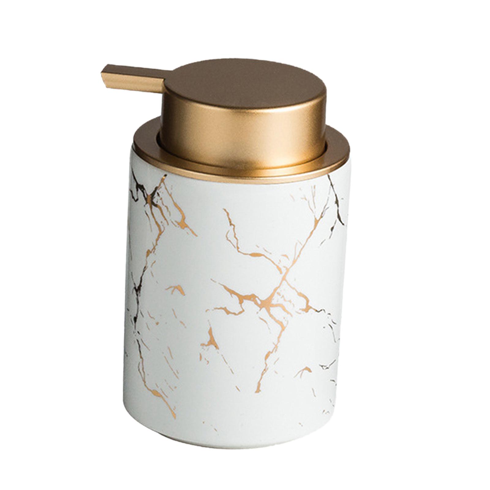 Bothyi - Dispensador De Jabón De Botella Con Bomba De Cerámica Para Oficina, Cocina, Lavavajillas, Jabón, Textura De Mármol, Blanco