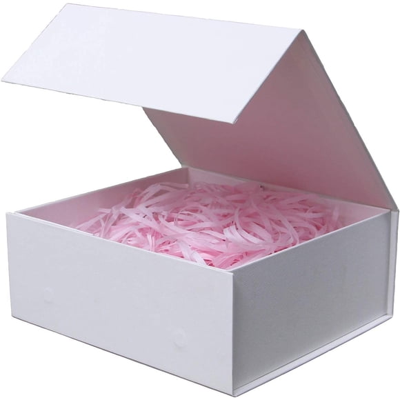Caja de regalo Rsgift 34x23x10 cm con cierre magnético, color blanco