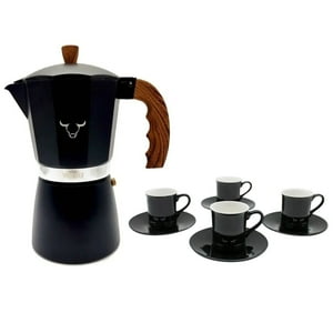 Set Cafetera + Tazas Y Platos De Ceramica Expresso Wayu