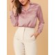 thumbnail image 5 of INSPIRE CHIC Camisas Elegantes para Mujer Cuello de Punta Manga Larga Blusa de Satén Suave Conjunto para Maestra de Regreso a Clases Rosa Empolvado XS, 5 of 8
