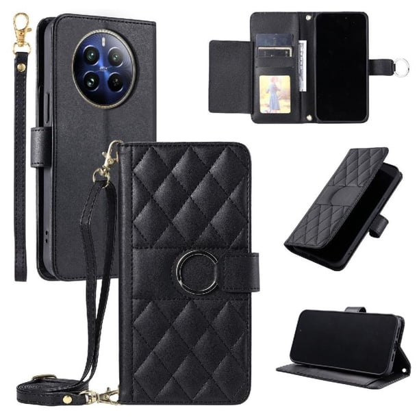 Funda tipo billetera FOXDOCK para Realme Narzo 70 5G – Tapa abatible con correa para mujer