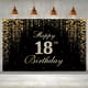 thumbnail image 2 of 1pc, 18th Birthday Decorations Backdrop Banner (5.9ft X 3.6ft), Golden Happy 18th Birthday Decoration, 18 Birthday Party Photo Props Sign, 18 Year Old Birthday Backdrop Decor Large, Birthday Supplies,, 2 of 2