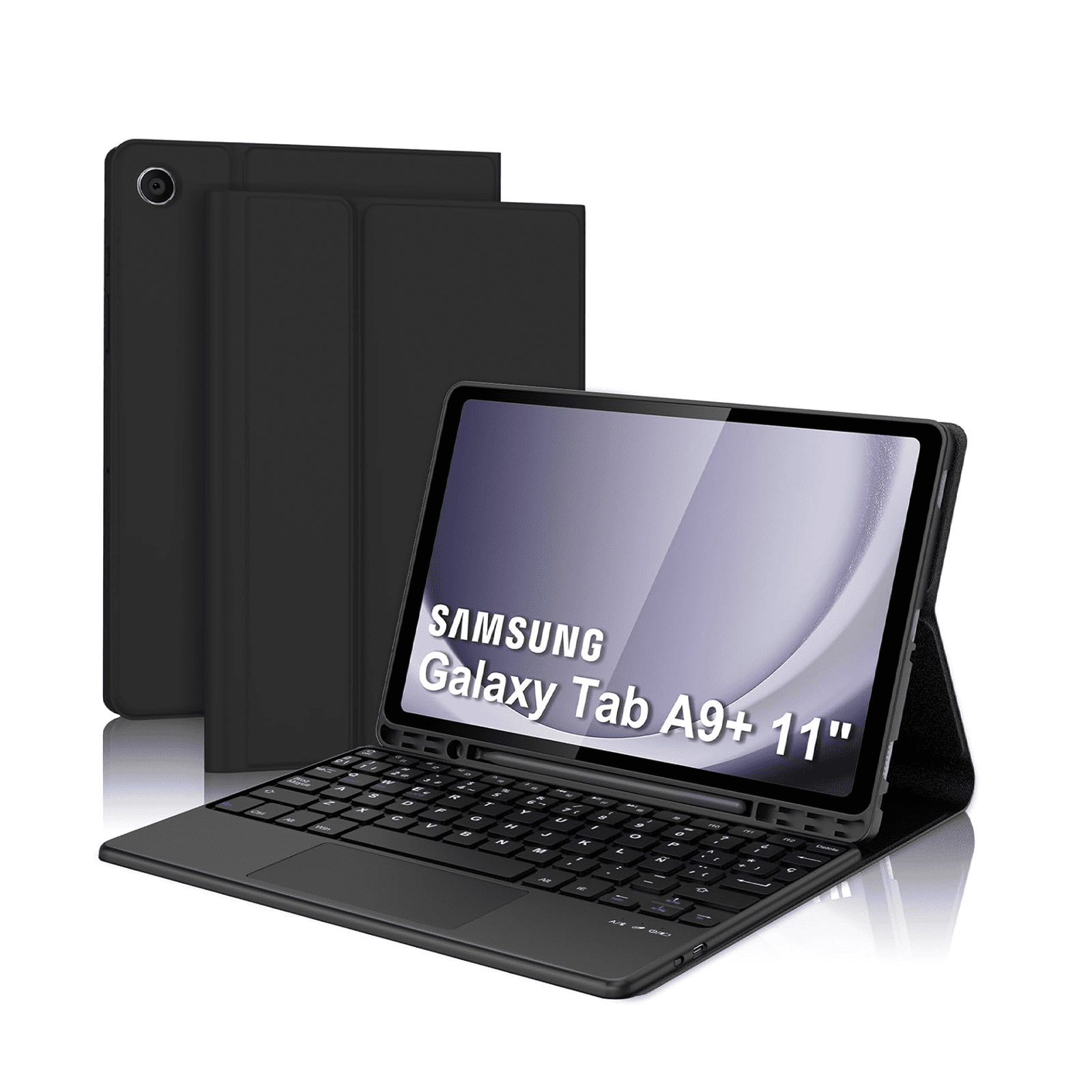 Joigo - Funda Con Teclado Español Touchpad Para Tablet Samsung Tab A9 Plus 11 Negro
