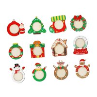 Magideal - 12 Piezas De Marco De Fotos De Navidad, Adorno Colgante, Fiestas Colgantes De Navidad, Decoración Colgante Ligera Y Creativa Diy Para Árbol De Navidad