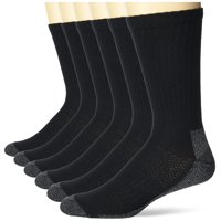 Calcetines De Trabajo Socks Hanes Crew Para Hombre Negros De 6 A 12 Años, Paquete De 6 Pares