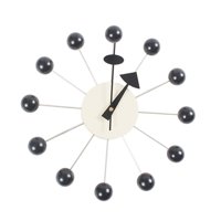 Bothyi - Reloj De Pared De Bola Redonda, Simple, De Mediados De Siglo, Para Sala De Estudio, Decoración De Dormitorio, Relojes, Bola Negra