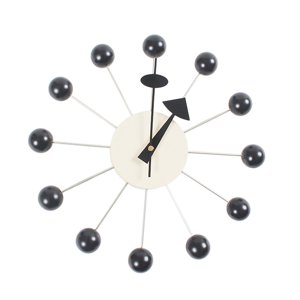Bothyi - Reloj De Pared De Bola Redonda, Simple, De Mediados De Siglo, Para Sala De Estudio, Decoración De Dormitorio, Relojes, Bola Negra