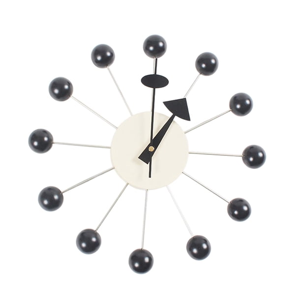 Reloj De Pared De Bola Redonda, Simple, De Mediados De Siglo, Para Sala De Estudio, Decoración De Dormitorio, Relojes, Bola Negra