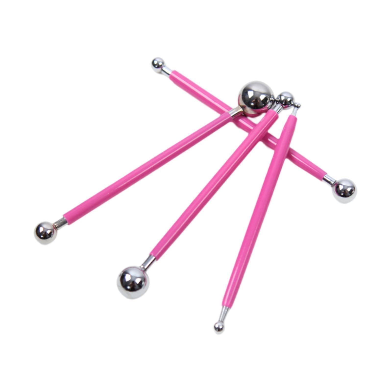 Bothyi - 4x Bolígrafos De Punta Redonda Para Punteado, Herramientas Para Relieve, Bolígrafos De Metal De Doble Punta, Color Rojo