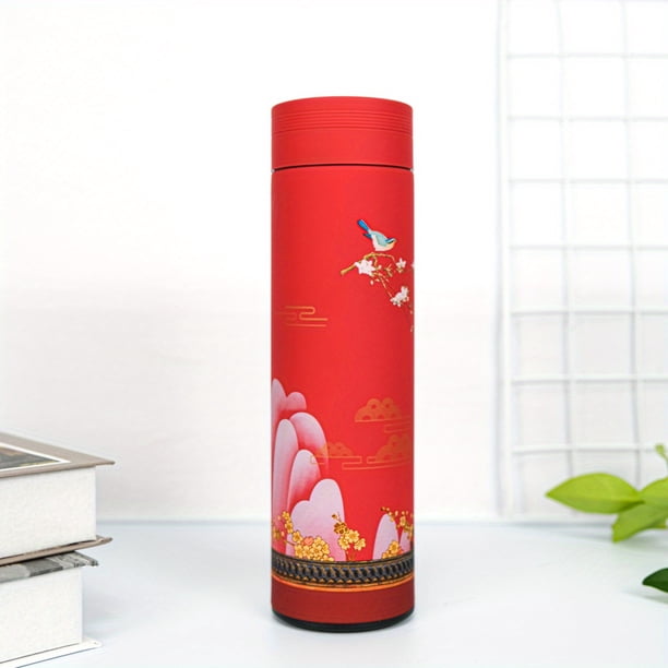 16.9oz Stainless Steel Vacuum Cup - Chinese Style Cartoon Pattern Insulated Water Cup - Keep Drinks Cold & Hot!