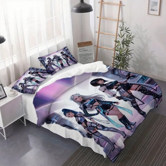 3pcs Kpop Girl Group in Sci-Fi Spaceship Duvet Cover Set - Includes Duvet Cover + Pillowcases No Pillow Inserts