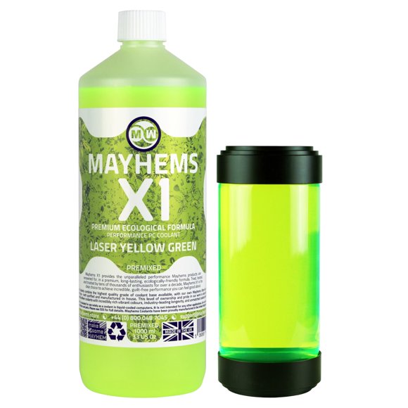 Refrigerante para PC Mayhems 1 L Laser Amarillo‑Verde