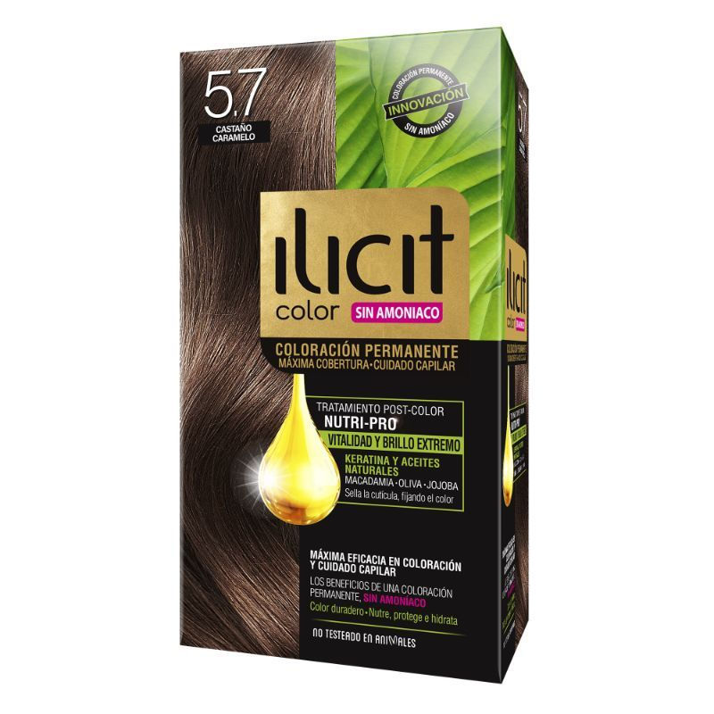 Coloración Cabello Sin Amoniaco 5/7 Castaño Caramelo 60 g Ilicit