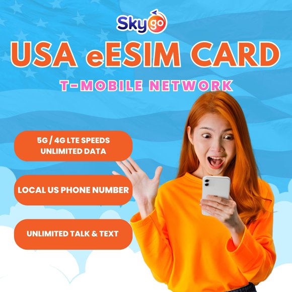 eSIM SkyGo EE. UU. T-Mobile Datos Ilimitados 5G Llamadas y Mensajes
