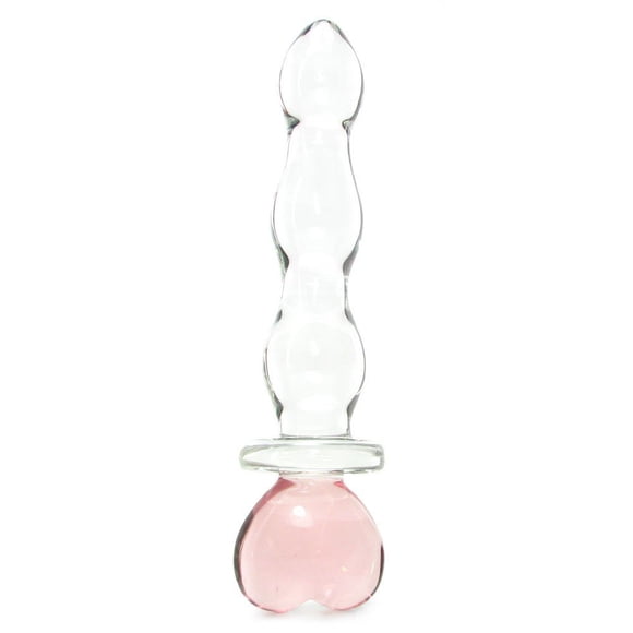 Dildo de cristal NS Novelties con forma de corazón de cristal, color rosa