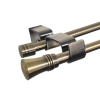 Metalhsa - Set Barras Para Cortina Doble 16/19 Mm Extensible De 170-320 Cm Bronce Cónico