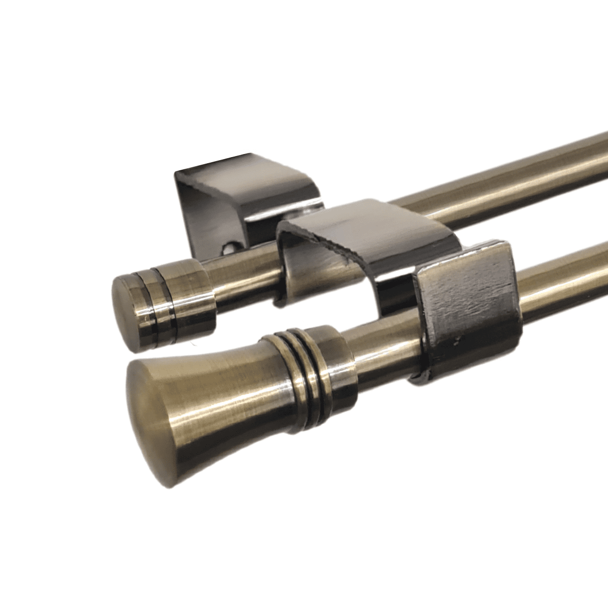 Metalhsa - Set Barras Para Cortina Doble 16/19 Mm Extensible De 120-210 Cm Bronce Cónico