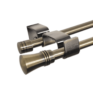 Metalhsa - Set Barras Para Cortina Doble 16/19 Mm Extensible De 120-210 Cm Bronce Cónico
