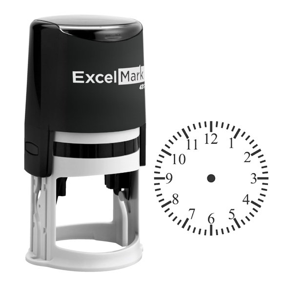 Sello de Goma ExcelMark A43 Reloj Redondo con Tinta Negra